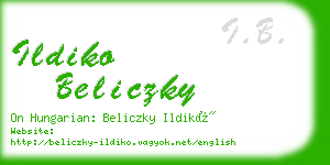 ildiko beliczky business card